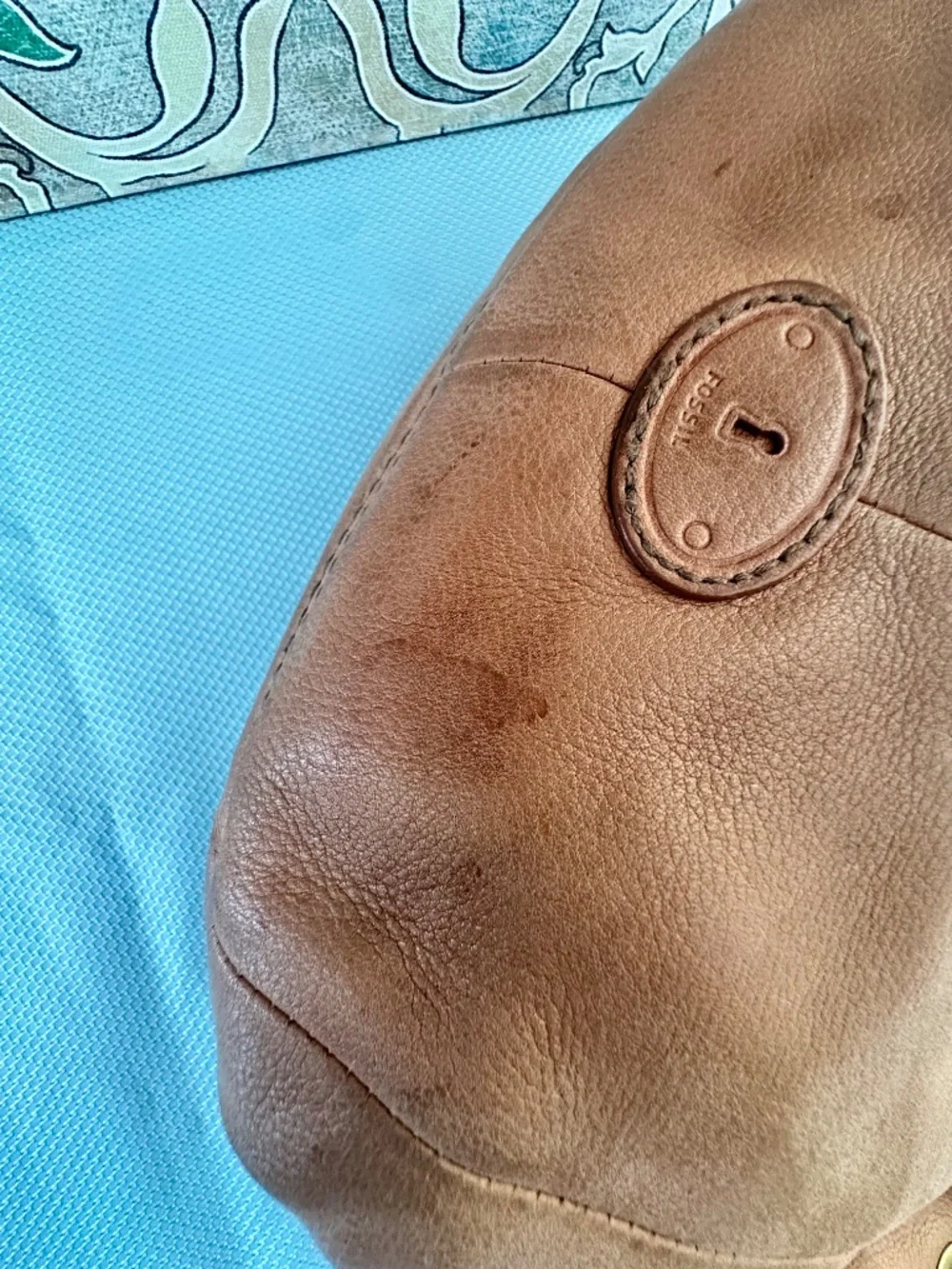 Fossil Taupe Leather Shoulder Flap Hobo